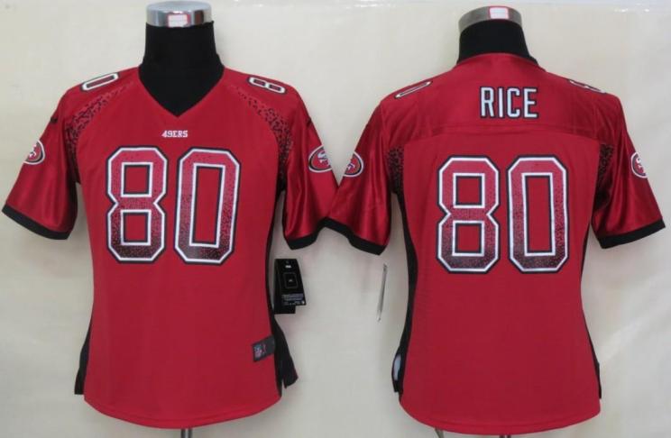 Cheap Women Nike San Francisco 49ers 80 Jerry Rice Red Drift Fashion Elite NFL Jerseys 2013 New