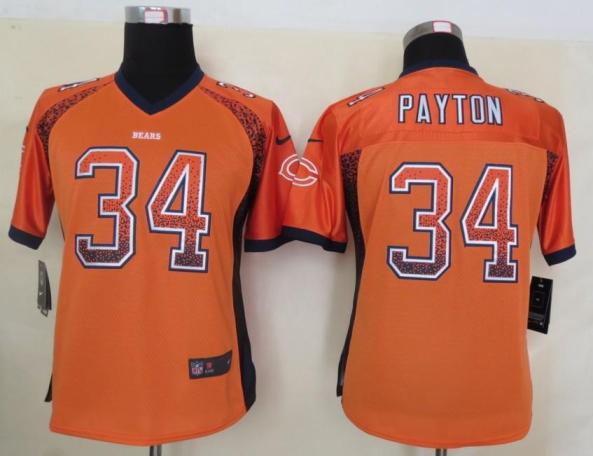 Cheap Women Nike Chicago Bears 34 Walter Payton Orange Drift Fashion Elite NFL Jerseys 2013 New