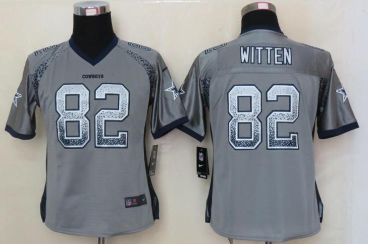 Cheap Women Nike Dallas Cowboys 82 Jason Witten Grey Drift Fashion Elite NFL Jerseys 2013 New