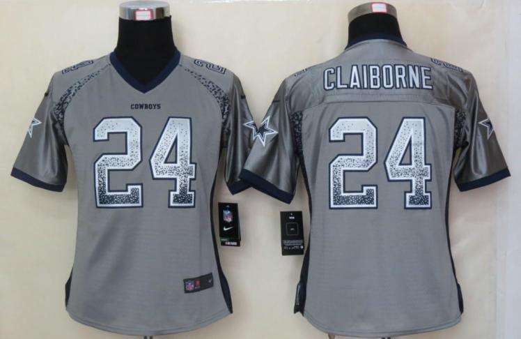 Cheap Women Nike Dallas Cowboys 24 Morris Claiborne Grey Drift Fashion Elite NFL Jerseys 2013 New