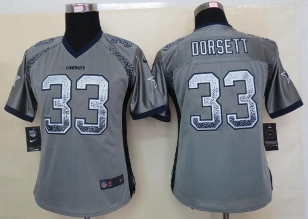 Cheap Women Nike Dallas Cowboys 33 Tony Dorsett Grey Drift Fashion Elite NFL Jerseys 2013 New