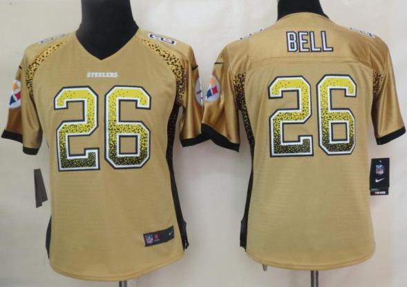 Cheap Women Nike Pittsburgh Steelers 26 Le'Veon Bell Yellow Drift Fashion Elite NFL Jerseys