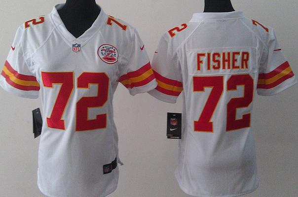 Cheap Women Nike Kansas City Chiefs 72 Eric Fisher White NFL Jerseys