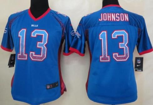 Cheap Women Nike Buffalo Bills 13 Steve Johnson Royal Blue Drift Fashion Elite NFL Jerseys