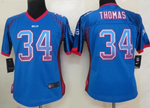 Cheap Women Nike Buffalo Bills 34 Thurman Thomas Royal Blue Drift Fashion Elite NFL Jerseys