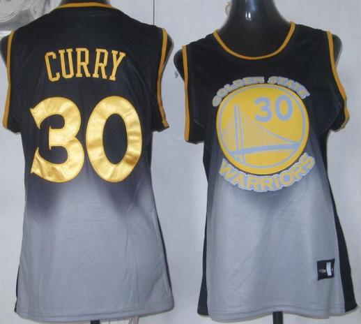 Cheap Women Golden State Warriors 30 Stephen Curry Black Grey Revolution 30 Swingman NBA Jerseys