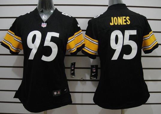 Cheap Women Nike Pittsburgh Steelers 95 Jarvis Jones Black LIMITED NFL Jersey