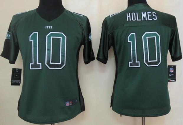 Cheap Women Nike New York Jets 10 Santonio Holmes Green Drift Fashion Elite NFL Jerseys