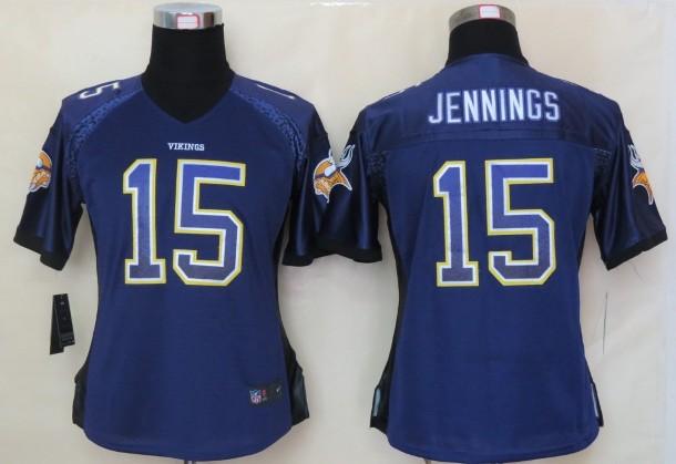 Cheap Women Nike Minnesota Vikings 15 Greg Jennings Purple Drift Fashion Elite NFL Jerseys