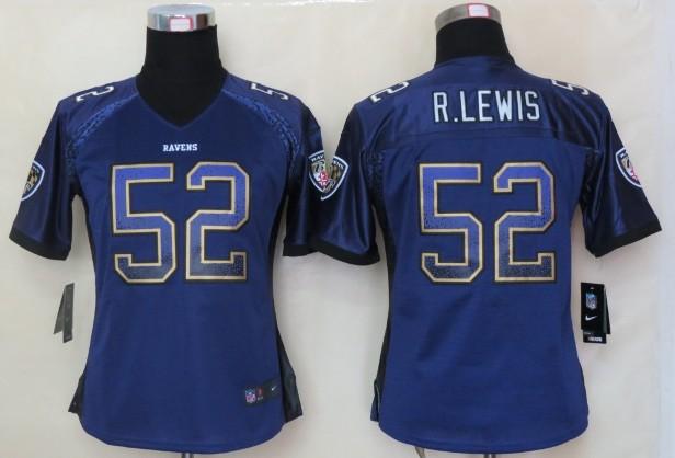 Cheap Women Nike Baltimore Ravens 52 Ray Lewis Purple Drift Fashion Elite NFL Jerseys