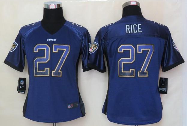 Cheap Women Nike Baltimore Ravens 27 Ray Rice Purple Drift Fashion Elite NFL Jerseys