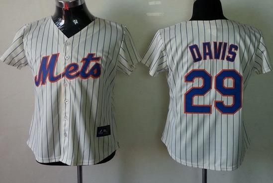 Cheap Women New York Mets 29 Ike Davis Cream Cool Base MLB Jerseys