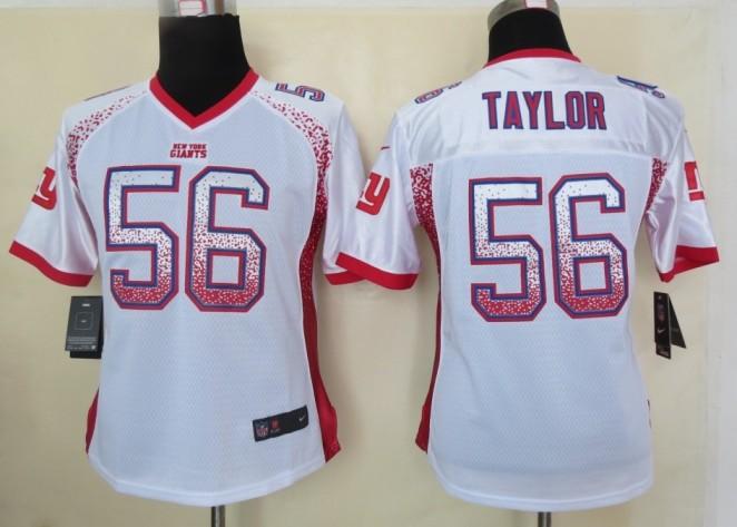 Cheap Women Nike New York Giants 56 Lawrence Taylor White Drift Fashion Elite NFL Jerseys