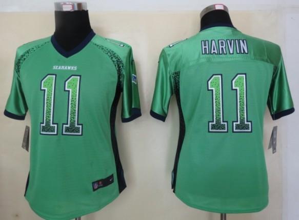 Cheap Women Nike Seattle Seahawks 11 Percy Harvin Green Drift Fashion Elite NFL Jerseys