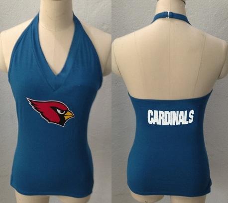 Cheap Women's All Sports Couture Arizona Cardinals Ladies Fashion Long Sleeve V-Neck Halter Top - Teal