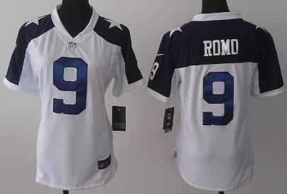 Cheap Women Nike Dallas Cowboys 9 Tony Romo White Thanksgivings NFL Jerseys