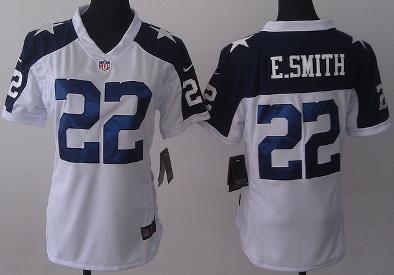 Cheap Women Nike Dallas Cowboys 22 E.SMITH White Thanksgivings NFL Jerseys