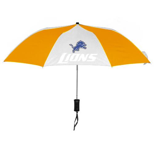 Detroit Lions White Yellow NFL Folding Umbrella Sale Cheap