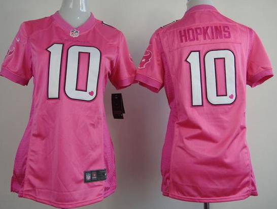 Cheap Women Nike Houston Texans 10 DeAndre Hopkins Pink Love NFL Jerseys
