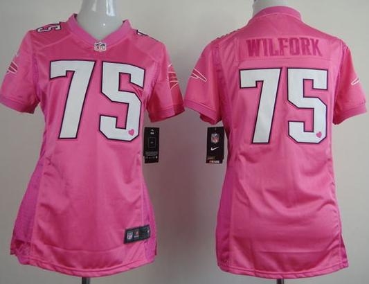 Cheap Women Nike New England Patriots 75 Vince Wilfork Pink Love NFL Jerseys