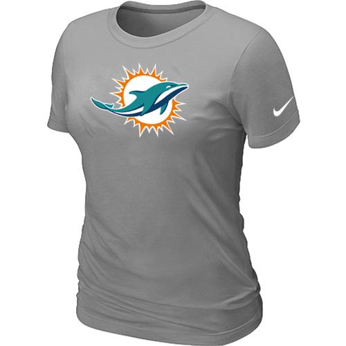 Cheap Women Miami Dolphins Sideline Legend logo Light Grey NFL T-Shirt