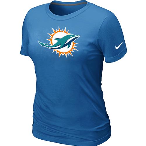 Cheap Women Miami Dolphins Sideline Legend logo Light Blue NFL T-Shirt