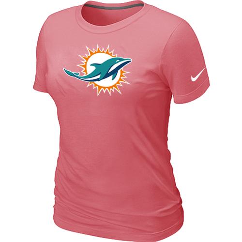 Cheap Women Miami Dolphins Sideline Legend logo Pink NFL T-Shirt