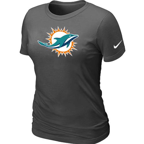 Cheap Women Miami Dolphins Sideline Legend logo Dark Grey NFL T-Shirt