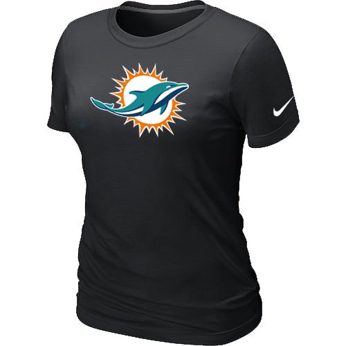Cheap Women Miami Dolphins Sideline Legend logo Black NFL T-Shirt