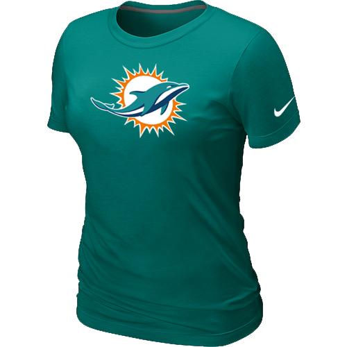 Cheap Women Miami Dolphins Sideline Legend logo Light Green NFL T-Shirt