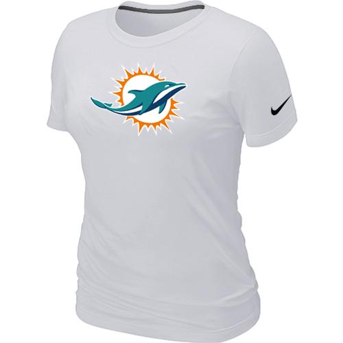 Cheap Women Miami Dolphins Sideline Legend logo White NFL T-Shirt