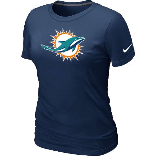 Cheap Women Miami Dolphins Sideline Legend logo Dark Blue NFL T-Shirt