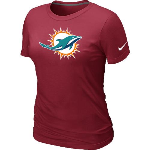 Cheap Women Miami Dolphins Sideline Legend logo Red NFL T-Shirt