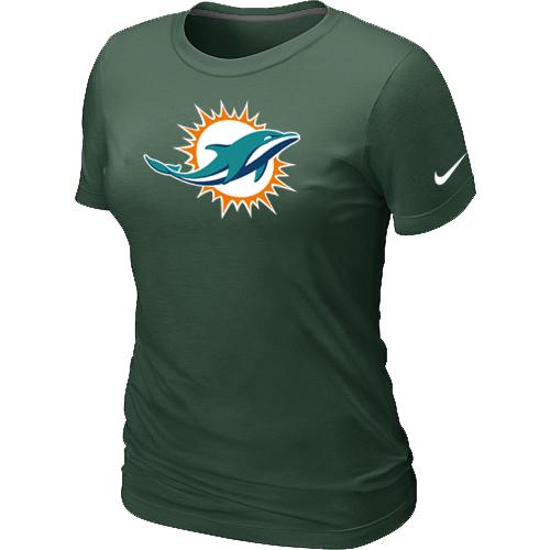 Cheap Women Miami Dolphins Sideline Legend logo Dark Green NFL T-Shirt