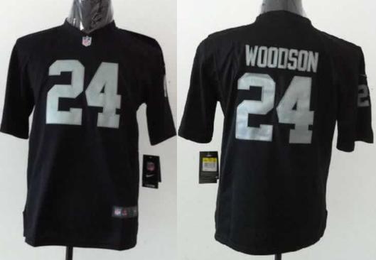Kids Nike Oakland Raiders 24 Charles Woodson Black NFL Jerseys Cheap