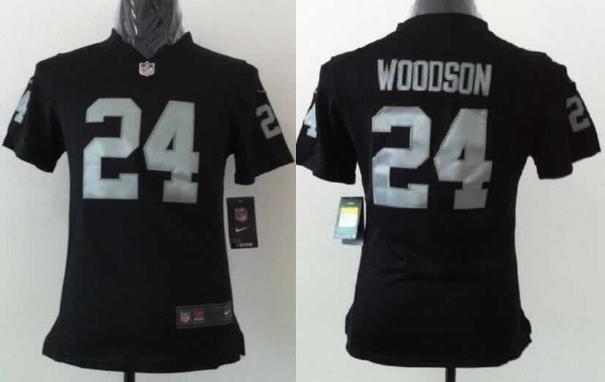 Cheap Women Nike Oakland Raiders 24 Charles Woodson Black NFL Jerseys