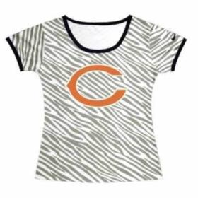 Cheap Women Nike Chicago Bears Sideline Legend Authentic Logo Zebra Stripes T-Shirt