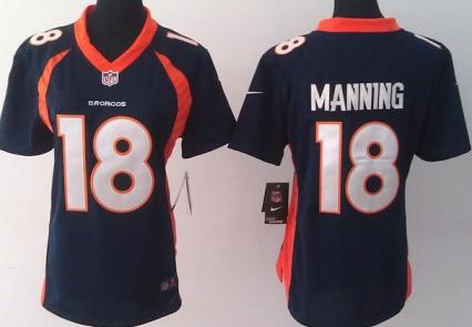 Cheap Women Nike Denver Broncos 18 Peyton Manning Blue NFL Jerseys New Style