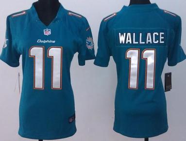Cheap Women Nike Miami Dolphins 11 Mike Wallace Green Limited NFL Jerseys New Style