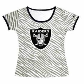 Cheap Women Nike Oakland Raiders Sideline Legend Authentic Logo Zebra Stripes T-Shirt