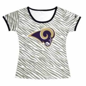 Cheap Women Nike St. Louis Rams Sideline Legend Authentic Logo Zebra Stripes T-Shirt