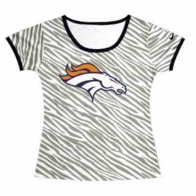 Cheap Women Nike Denver Broncos Sideline Legend Authentic Logo Zebra Stripes T-Shirt