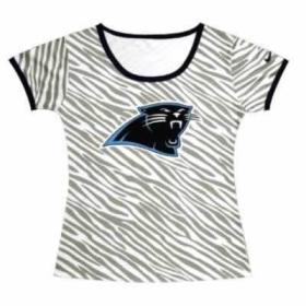 Cheap Women Nike Carolina Panthers Sideline Legend Authentic Logo Zebra Stripes T-Shirt