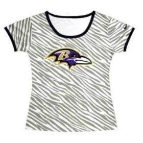 Cheap Women Nike Baltimore Ravens Sideline Legend Authentic Logo Zebra Stripes T-Shirt