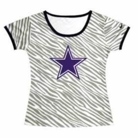 Cheap Women Nike Dallas Cowboys Sideline Legend Authentic Logo Zebra Stripes T-Shirt