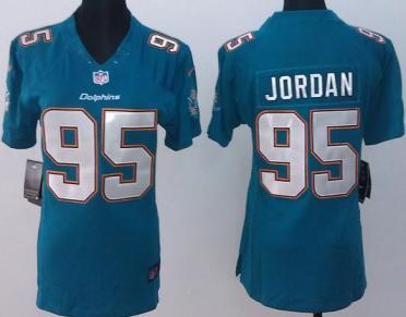 Cheap Women Nike Miami Dolphins 95 Dion Jordan Green Limited NFL Jerseys New Style