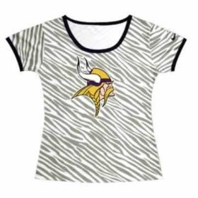 Cheap Women Nike Minnesota Vikings Sideline Legend Authentic Logo Zebra Stripes T-Shirt
