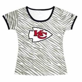 Cheap Women Nike Kansas City Chiefs Sideline Legend Authentic Logo Zebra Stripes T-Shirt
