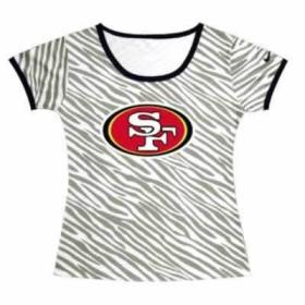 Cheap Women Nike San Francisco 49ers Sideline Legend Authentic Logo Zebra Stripes T-Shirt