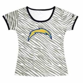 Cheap Women Nike San Diego Chargers Sideline Legend Authentic Logo Zebra Stripes T-Shirt